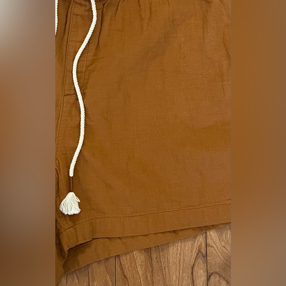 Old Navy 2X Brown Terracotta 100% Cotton Drawstring Stretch Shorts Pockets - Picture 9 of 9